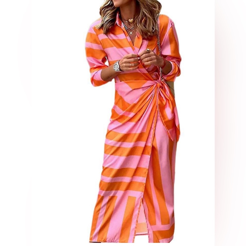Colorful and fun maxi wrap dress size M